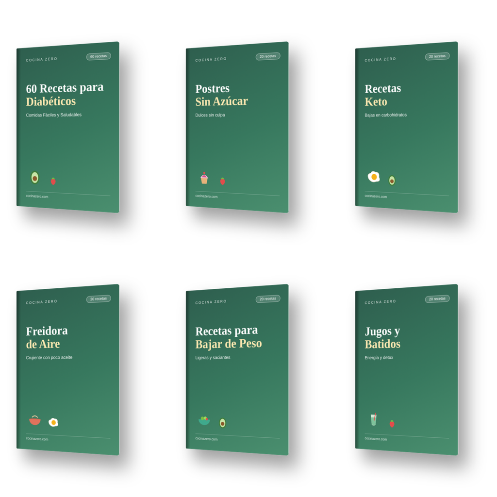Paquete Completo Cocina Zero — 6 Libros · +160 Recetas Sin Azúcar (Descarga Digital PDF)