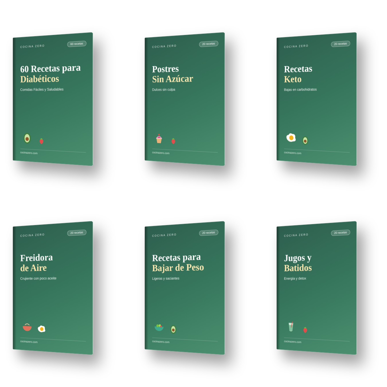 Paquete Completo Cocina Zero — 6 Libros · +160 Recetas Sin Azúcar (Descarga Digital PDF)