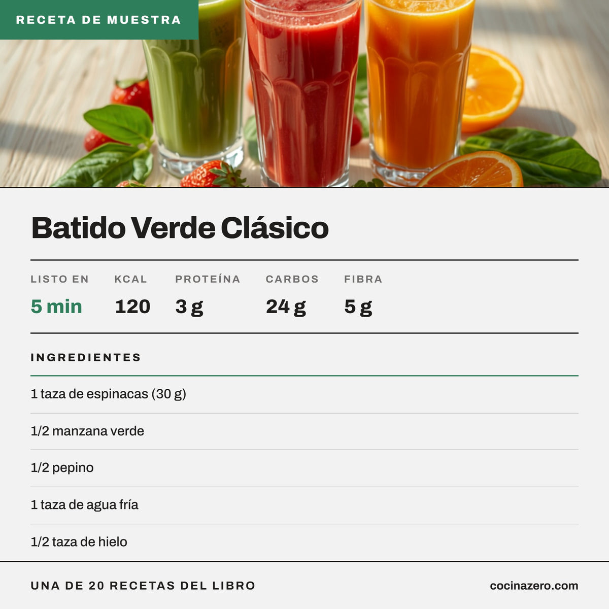 Jugos y Batidos Saludables — 20 Bebidas para Energía y Detox (Libro Digital PDF)